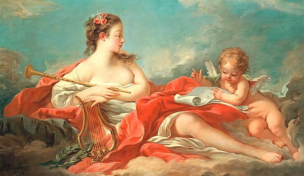 Francois Boucher Erato The Muse Of Love Poetry Wandbild