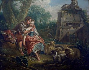 Francois Boucher L agreable lecon Wandbild