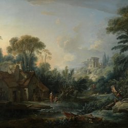 Francois-Boucher-Landschaft-mit-Wassermuehle