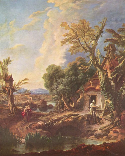 Francois Boucher Landschaft mit dem Bruder Lucas Wandbild