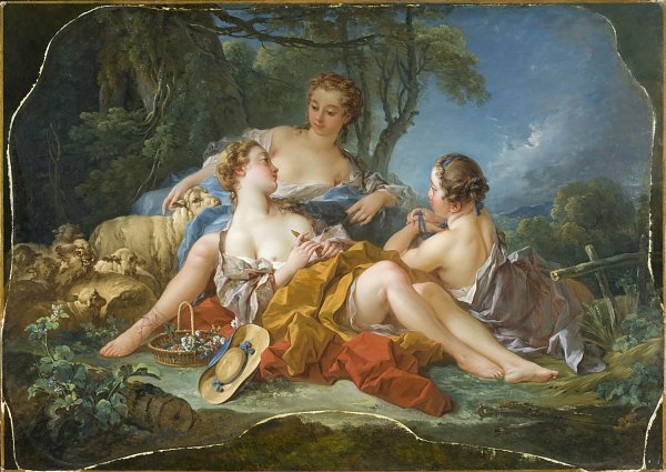 Francois Boucher Les Confidences Pastorales Wandbild