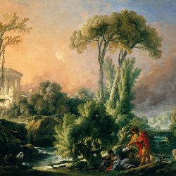 Francois-Boucher-River-Landscape-with-an-Antique-Temple