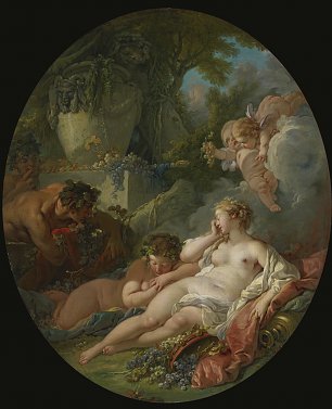 Francois Boucher SLEEPING BACCHANTES SURPRISED BY SATYRS Wandbild