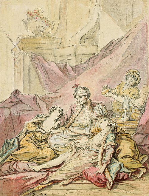 Francois Boucher The pasha in his harem Wandbild