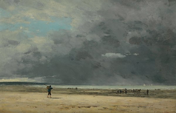 Eugene Boudin Deauvill, maree basse Wandbild