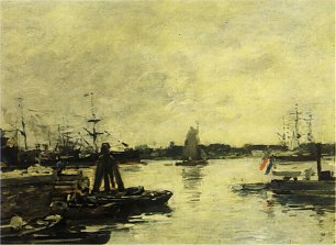 Eugene Boudin Dock at Rotterdam Wandbild