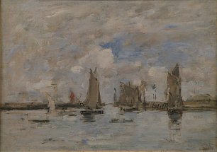 Eugene Boudin Entree du port de Trouville a maree haute Wandbild