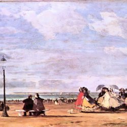 Eugene-Boudin-Kaiserin-Eugenie-am-Strand-von-Trouville