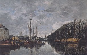 Eugene Boudin Kanal an der Allee Verte in Bruessel Wandbild