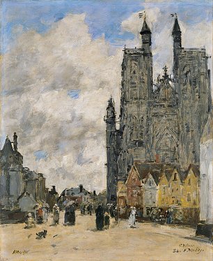 Eugene Boudin La Place de l'eglise Saint Vulfran a Abbeville Wandbild