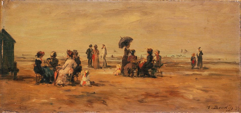 Eugene Boudin La plage a Trouville Wandbild