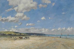 Eugene Boudin La plage de Tourgeville Wandbild