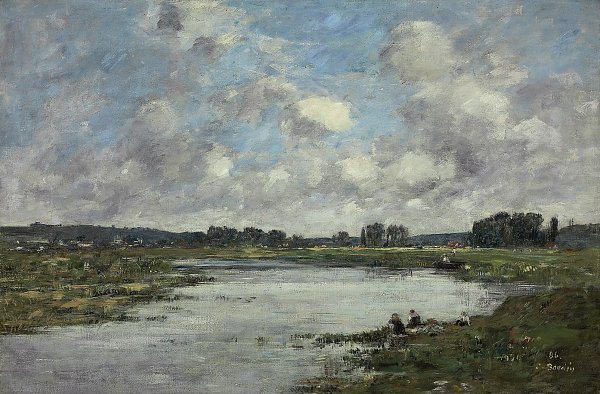 Eugene Boudin Laveuses au bord de la Touques02 Wandbild