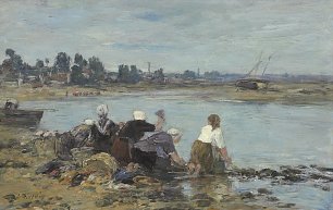 Eugene Boudin Laveuses au bord de la TouquesII Wandbild