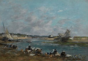 Eugene Boudin Laveuses sur un des bras de la Touques Wandbild