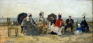 Eugene Boudin Personnages sur la plage de Trouville Wandbild