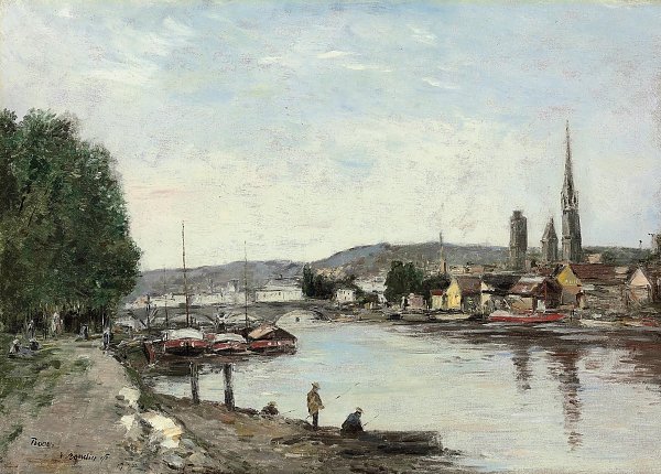 Eugene Boudin Rouen vue prise du Cours de la Reine Wandbild