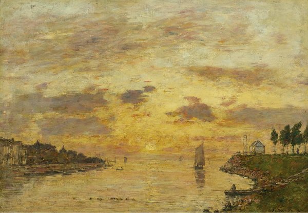 Eugene Boudin Saint Valery sur Somme The Mouth of the Somme Wandbild