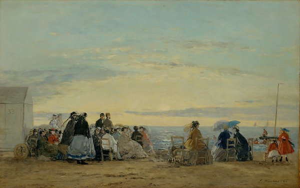 Eugene Boudin Sur la plage coucher de soleil Wandbild