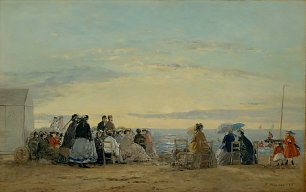 Eugene Boudin Sur la plage coucher de soleil Wandbild