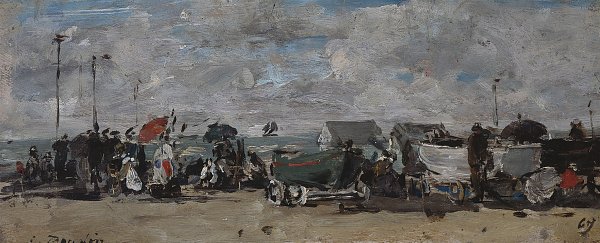 Eugene Boudin Sur la plage de Trouville