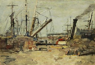 Eugene Boudin The trawlers Wandbild