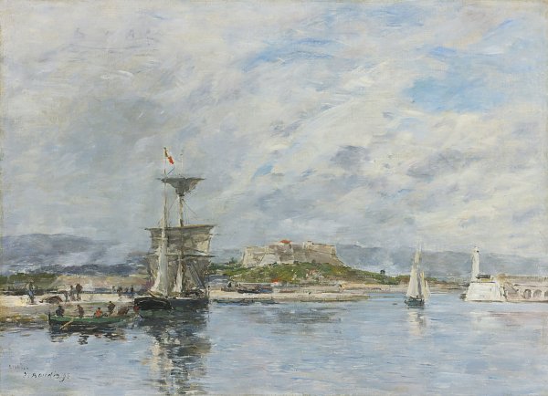 Eugene Boudin Vue du part d Antibes le quai le matin Wandbild