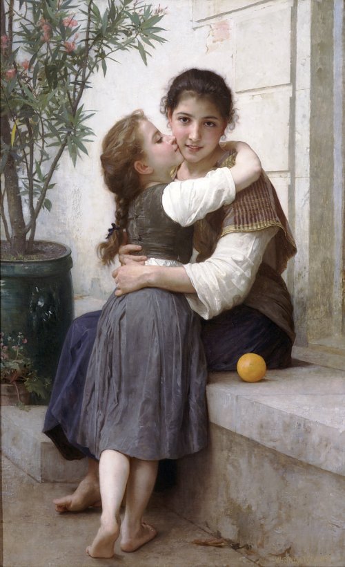 William Adolphe Bouguereau A Little Coaxing Wandbild