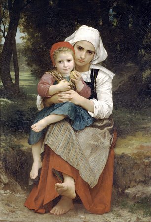 William Adolphe Bouguereau Breton Brother and Sister Wandbild