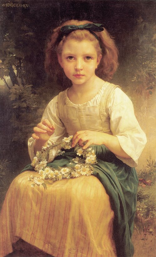 William Adolphe Bouguereau Child Braiding A Crown Wandbild