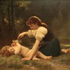 William-Adolphe-Bouguereau-Nature-s-Fan-Girl-with-a-Child