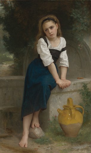 William Adolphe Bouguereau Orphan by the Fountain Wandbild