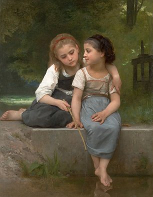 William Adolphe Bouguereau Peche pour les grenouilles Wandbild