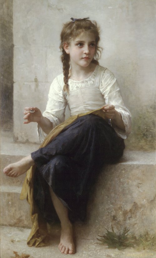 William Adolphe Bouguereau Sewing Wandbild