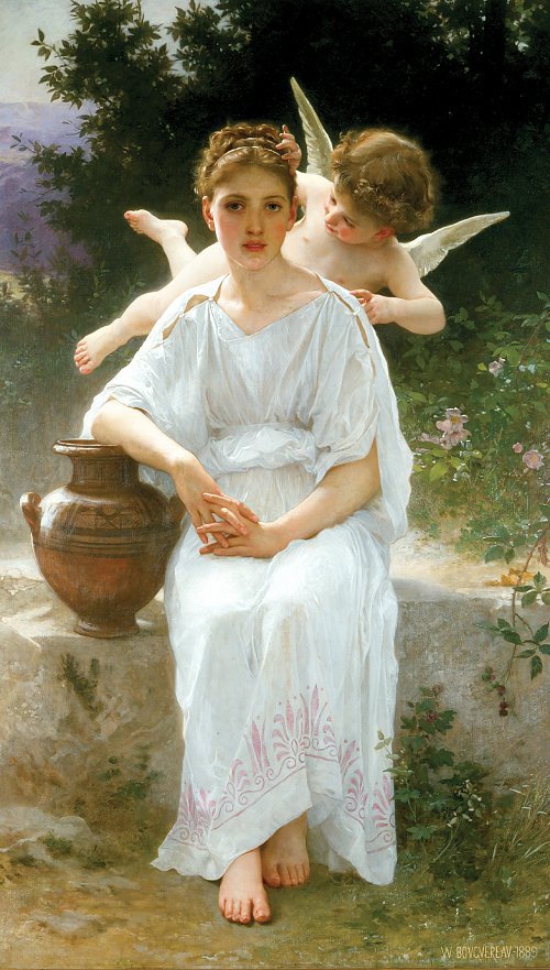 William Adolphe Bouguereau Whisperings of Love Wandbild