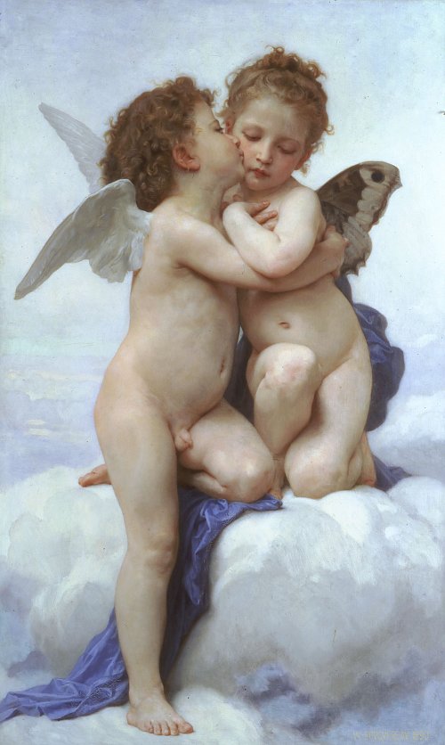 William Adolphe Bouguereau first kiss Wandbild