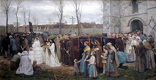 Jules Breton Plantation d un calvaire Wandbild