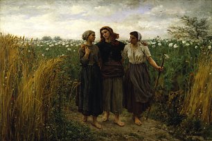 Jules Breton Returning from the Fields Wandbild