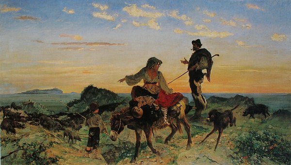 Frank Buchser Der goettliche Schweinehirt Wandbild
