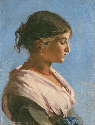 Frank Buchser Maedchenbildnis Wandbild