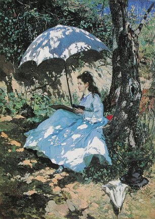 Frank Buchser Malerin im Sonnenschein Wandbild