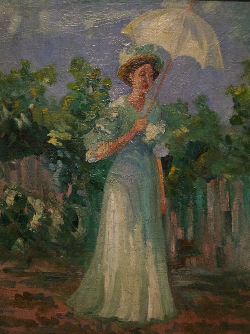 Vlaho Bukovac woman with parasol Wandbild