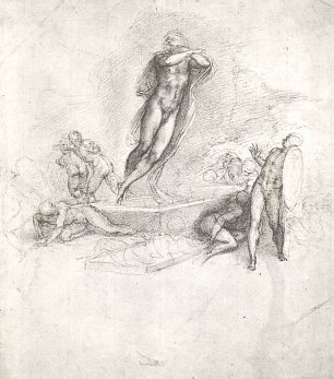 Michelangelo Buonarroti Auferstehung Wandbild