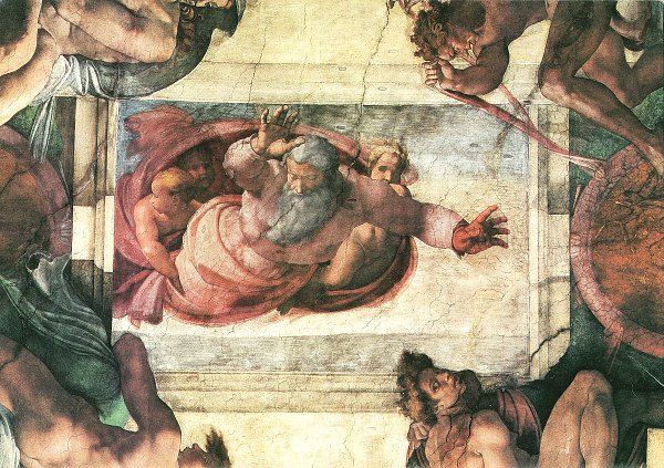 Michelangelo Buonarroti Sixtinische Kapelle Schoepfungsgeschichte Erschaffung der im Meer wohnenden Tiere Wandbild