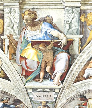 Michelangelo Buonarroti Sixtinische Kapelle Sibyllen und Propheten Der Prophet Daniel Wandbild