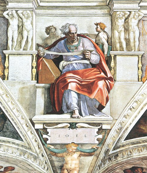 Michelangelo Buonarroti Sixtinische Kapelle Sibyllen und Propheten Der Prophet Joel Wandbild