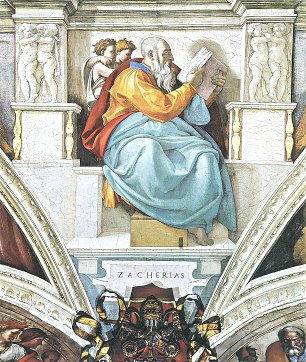 Michelangelo Buonarroti Sixtinische Kapelle Sibyllen und Propheten Der Prophet Zacharias Wandbild
