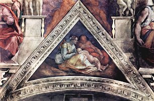 Michelangelo Buonarroti Sixtinische Kapelle Vorfahren Christi 1 Wandbild
