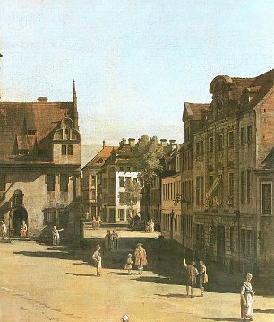 Canaletto II Das alte Rathaus zwischen Hauptstrasse und Breiter Gasse 2 Wandbild