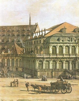 Canaletto II Der ehemalige Naturwissenschaftliche jetzt Porzellan Pavillion mit Bogengalerie auf ihr Selbstdarstellung Bel Wandbild